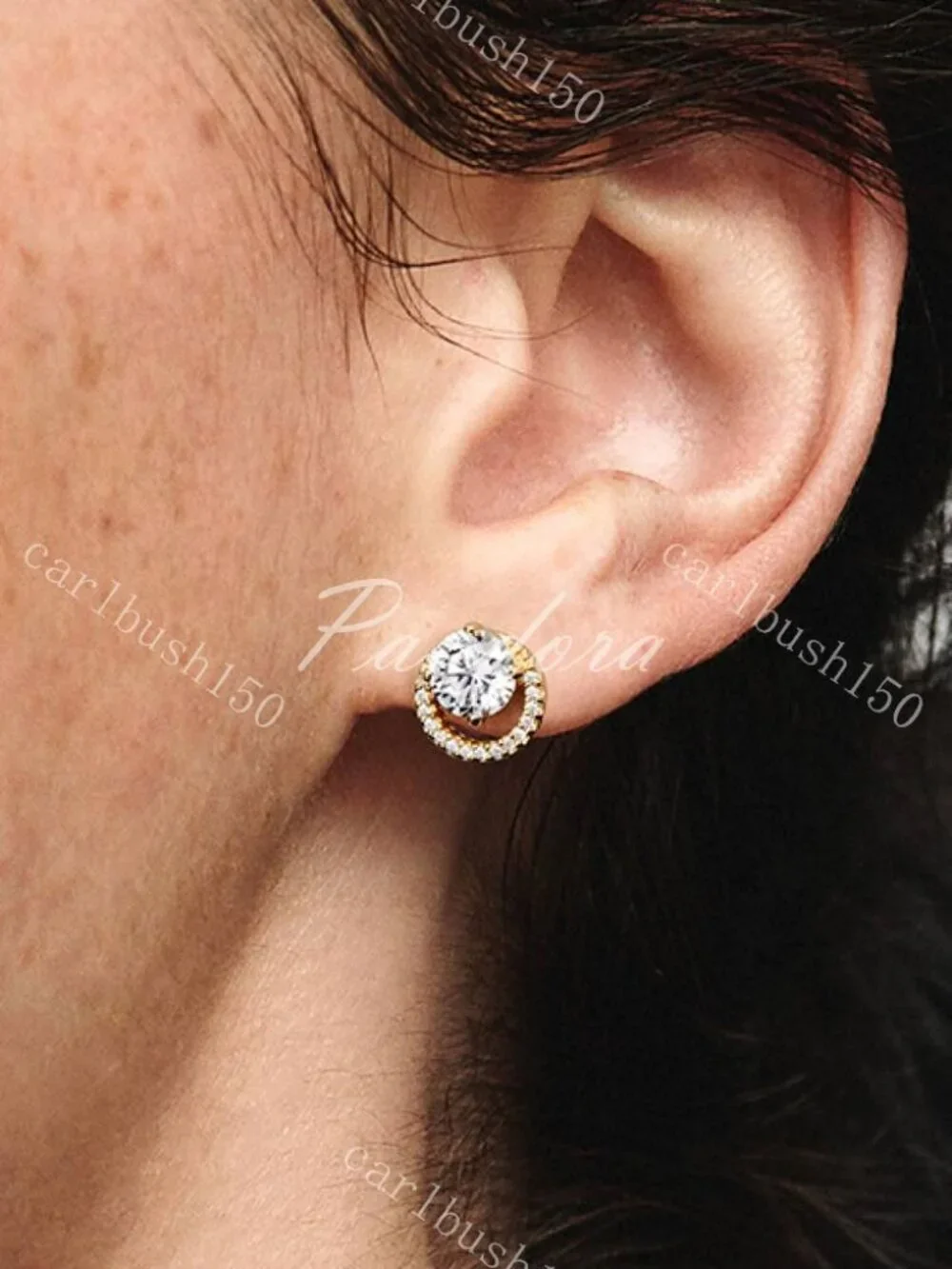 Pandora Sparkling Round Halo Stud Earrings